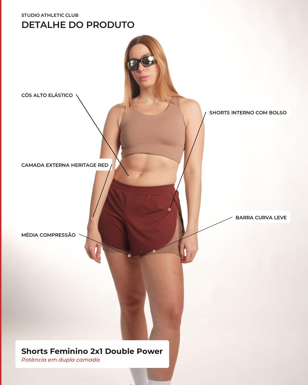 Shorts Feminino 2x1 Double Power